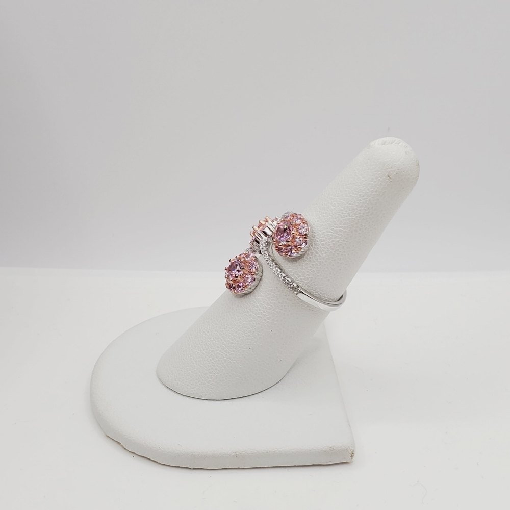 Pink Ice Triple Flower Ring - Picture 6 of 10